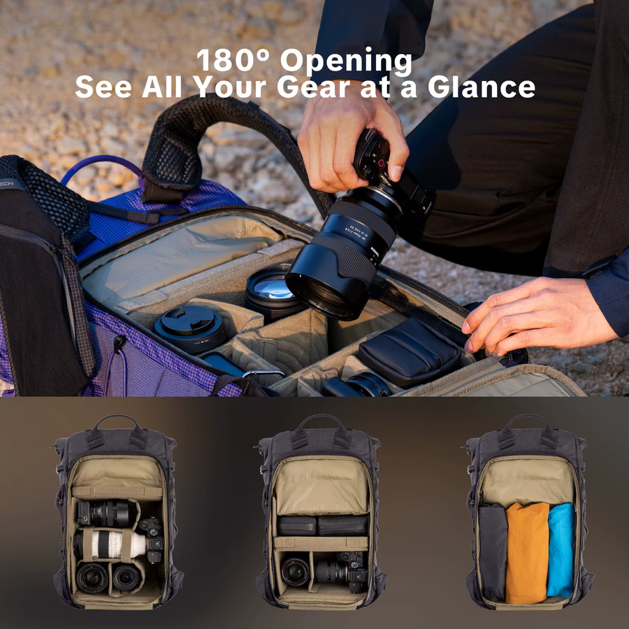 PGYTECH OnePro Ultraleichter Kamerarucksack in Green, Erweiterbare Kameratasche für Fotografen und Outdoor-Reisen mit Regenschutz - Bild 4