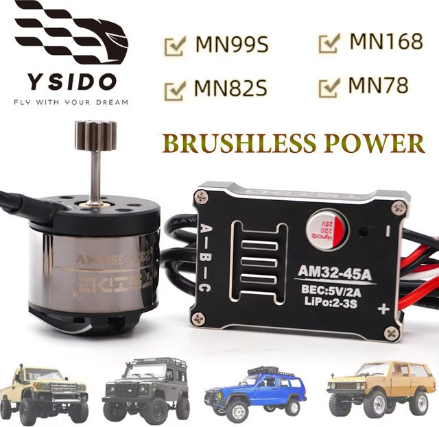 YSIDO RC Crawler Bürstenloser Motor Outrunner 45A ESC SM3.0, 1:12, Zubehör - Bild 1