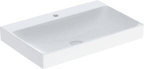 Geberit Waschtisch One in Weiß mit Hahnloch und ohne Überlauf aus Keramik, Breite: 75 cm - Bild 1