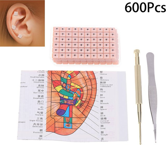 HNKMP 4-in-1 Ohrakupunktur-Saatgut-Sticker-Kit, 600 Stück, Unisex - Bild 1