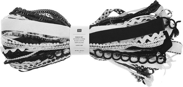Rico Design Bänder-Set Lucky Dip in Schwarz, Weiß und Multicolour aus Polyester - Bild 2