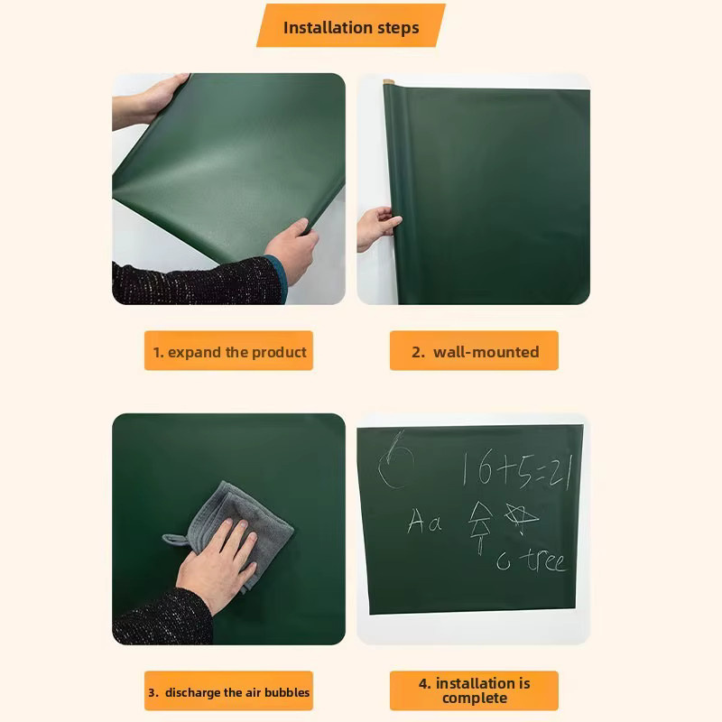 Abnehmbare Tafel-Hafttapete für Kinderzeichnungen in Schwarz/Grün, Breite: 45 cm - Bild 6