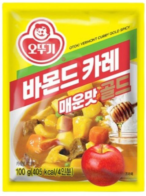 Ottogi Vermont Curry Gold Scharf Koreanisches Currypulver 100 g - Bild 1