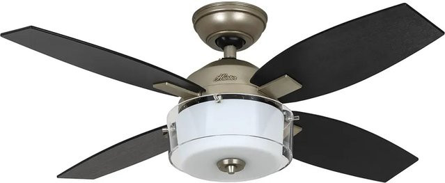 HUNTER FANS Deckenventilator Central Park in Zinn mit Beleuchtung und Wandschalter, Durchmesser: 107 cm - Bild 1