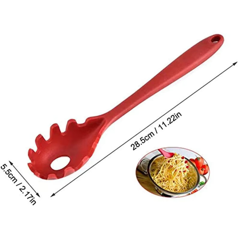 Venlohome Nudelsieb aus Silikon und Nylon mit langem Griff in Rot - Bild 3