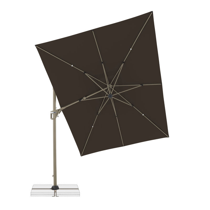 Doppler Pendelschirm Active Side Edition in Braun mit UPF 50+ Schutz, B: 350 cm, T: 260 cm - Bild 4