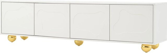 okwish TV Schrank in Weiß mit Wolkenform Schränken und Stützbeinen, B/T/H: 180 x 40 x 45 cm - Bild 1