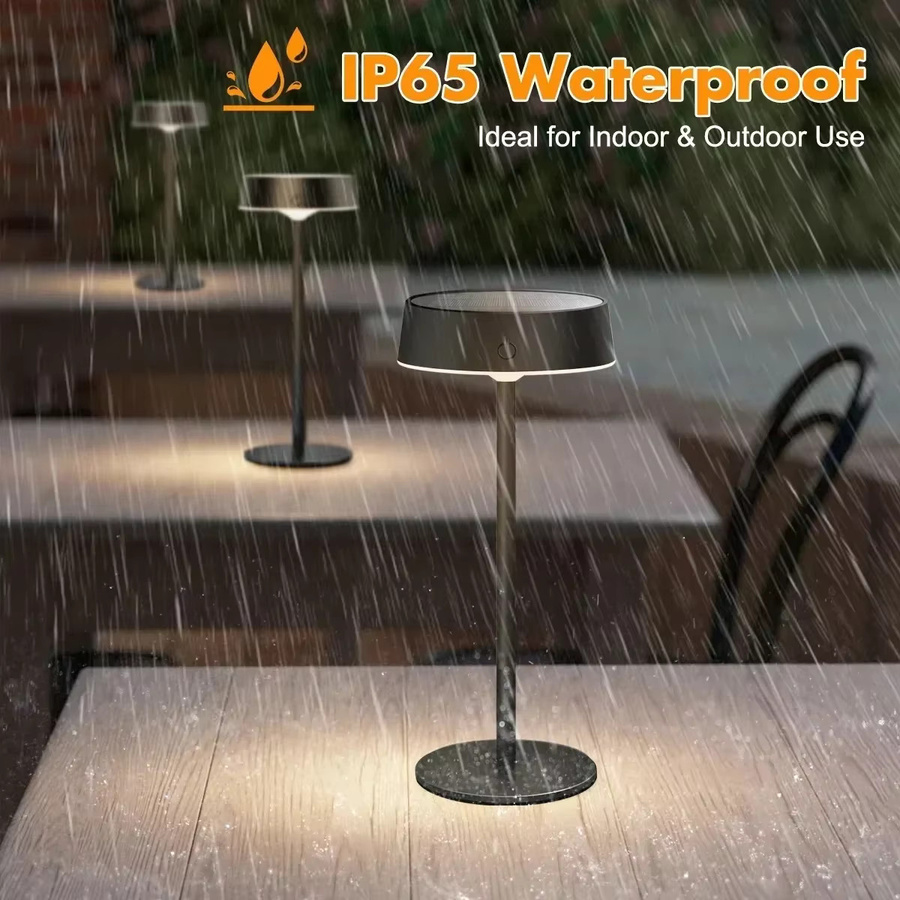 KFV LED Schreibtischlampe mit Solar- und USB-Ladung, dimmbar, 3 Farbtemperaturen, wasserdicht, Schwarz - Bild 6
