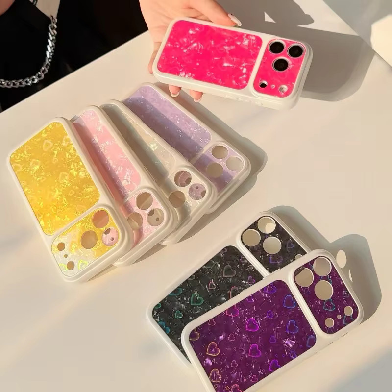 FCLOVERS Stoßfeste Handyhülle mit Sieben-Farben-Liebes-Flash-Muster für iPhone 14, 15, 16 und 17 Pro Max in Multicolour - Bild 1