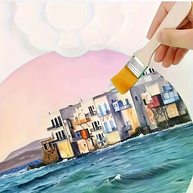 50 Stück Nylonpinsel mit Holzgriff für Aquarell und Reinigung als Kunstpinsel-Set - Bild 2
