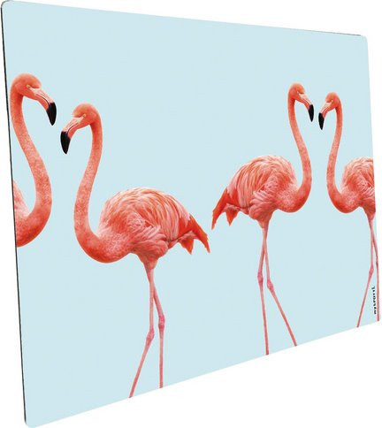 mySPOTTI Mini-Spritzschutz Lovely Flamingo Aqua in Blau und Pink aus Aluverbund, B/T/H: 41,0 x 59,0 x 0 cm - Bild 1