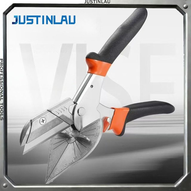Multifunktionale Rechtwinklige Winkelschere von JUSTINLAU aus Aluminiumlegierung mit SK5 Klinge in Schwarz - Bild 1