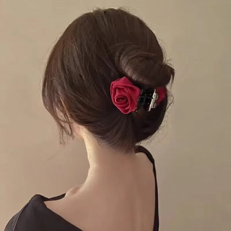 RaviMour Haarklammern Doppel-Rosen, Satin, Damen, Mädchen - Bild 6