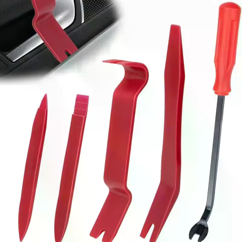 HUXUAN 5-teiliges Kunststoff Hebelwerkzeug Set zur Kratzfreien Entfernung von Auto Türverkleidungen und Clips - Bild 3