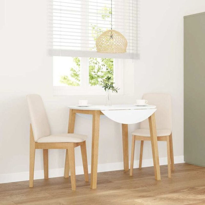 2er Set Esszimmerstühle aus Massivholz mit Kissen in Braun und Beige von vidaxl im skandinavischen Design - Bild 1