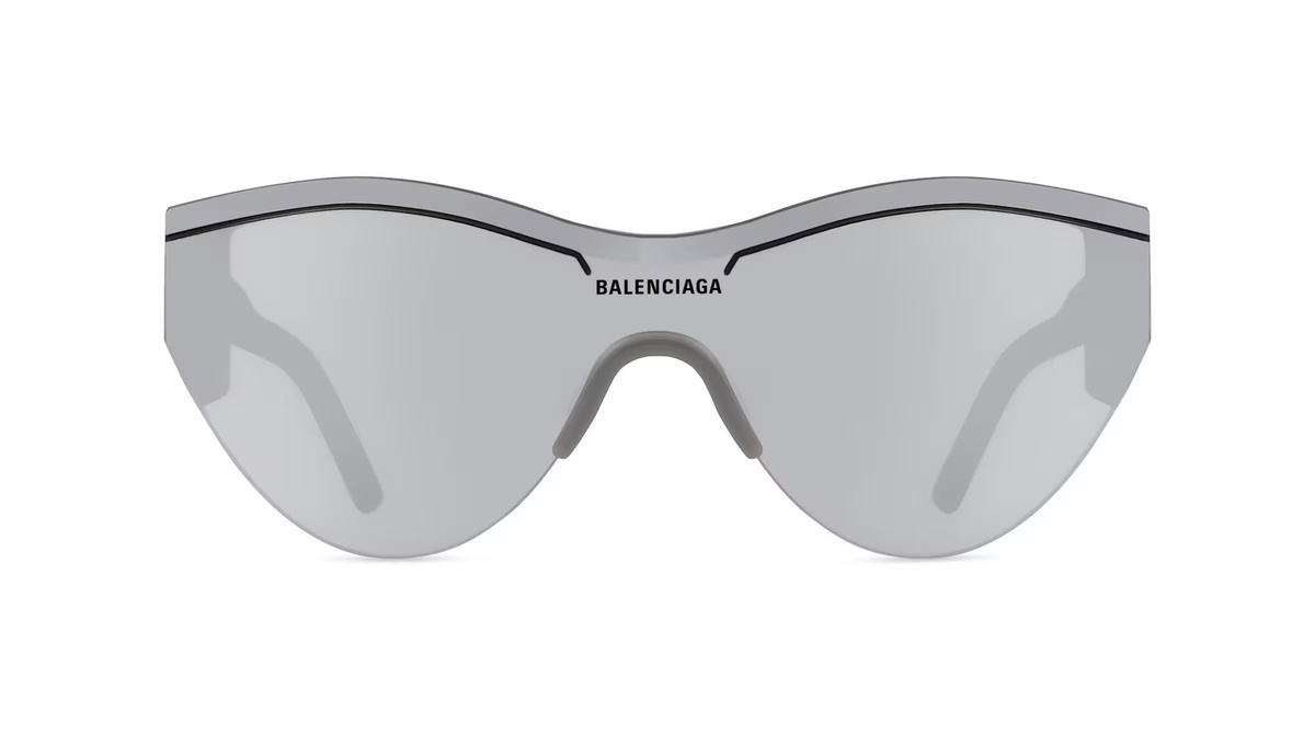 Balenciaga BB0004S Sonnenbrille, Vollrand, Monoscheibe, Acetat, Unisex, grau - Bild 1
