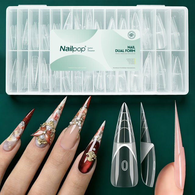 Nailpop Nagel Dual-Formen Stiletto-Form, 150 Stück, Wiederverwendbar - Bild 1