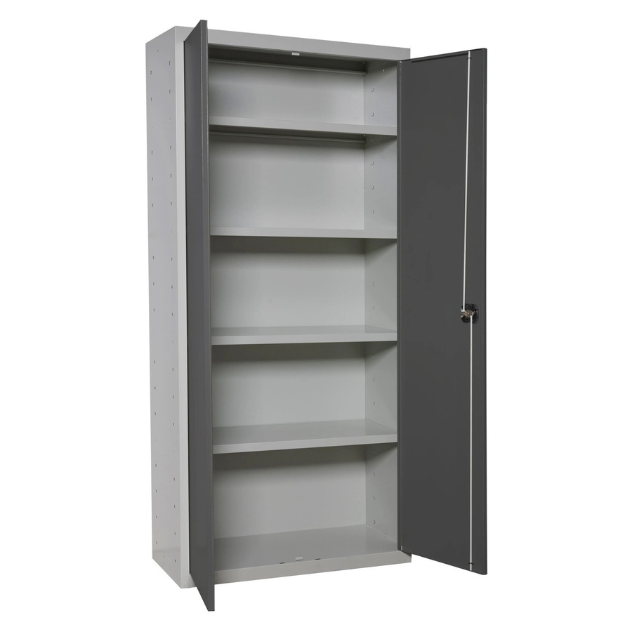 PROREGAL Stahlschrank AMEGO Metallschrank mit Flügeltüren in Anthrazit-Grau, H x B x T: 180 x 100 x 40 cm - Bild 2