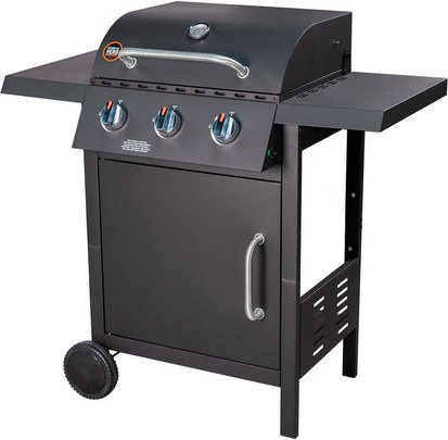 BBQ Hero Gasgrill mit 3 Brennern in Schwarz, 9kW, B/T: 37 x 45 cm - Bild 1