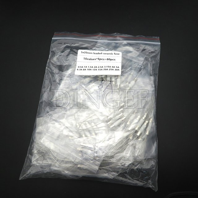 ibuw Glassicherungen Set 5x20 mm mit 16 verschiedenen Stromstärken 80 Stück - Bild 1