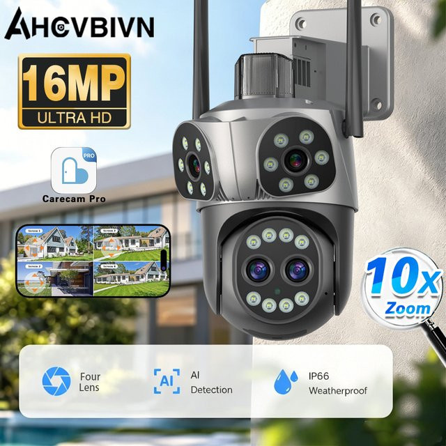 Carecam Pro 16MP HD WLAN PTZ Sicherheitskamera mit 10-fach Zoom, Auto-Tracking und Farbnachtsicht - Bild 1