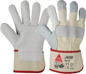Hase Arbeitshandschuhe Jade aus Narbenleder in Weiß, Größe XL - Bild 1