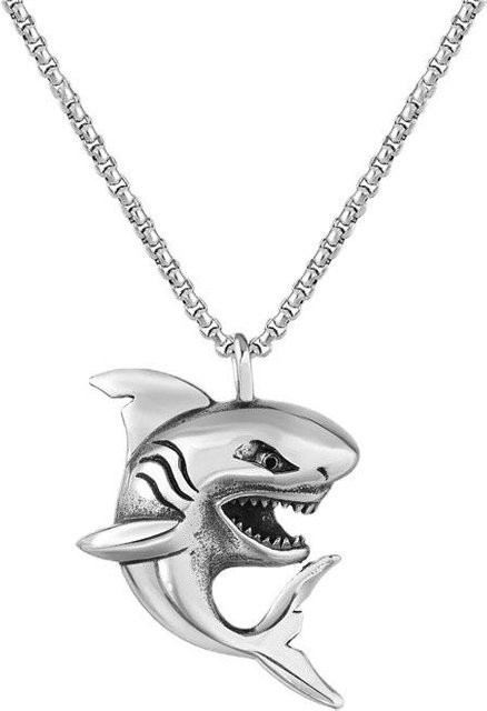 Shark Halskette Edelstahl, Kupferfarbener Fisch-Anhänger, Herren - Bild 1
