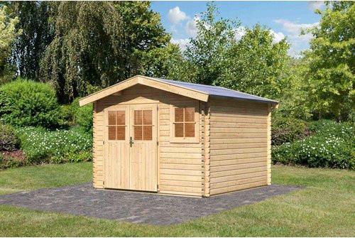 KARIBU Gartenhaus Felsenau 3 aus Holz in Beige, B/H/T: 297 x 239 x 297 cm - Bild 1