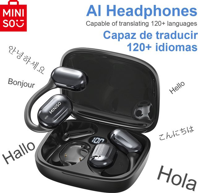 MINISO MS162 Intelligente Bluetooth-Übersetzungsohrhörer In-Ear Chat-Headset Schwarz mit 16-mm-Treibereinheit - Bild 1