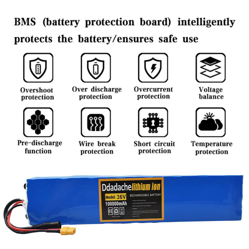 MKEPA Elektroroller-Akkupack 36V 100000mAh Lithium-Ionen Akku für M365 in Blau - Bild 4