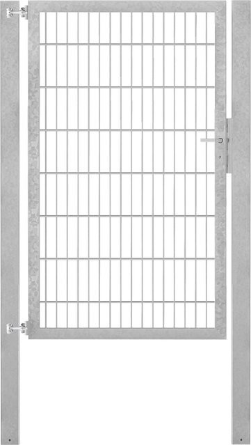 Einzeltor Flexo Plus aus Stahl in semi-transparent, Breite: 100 cm, Höhe: 160 cm, inklusive Pfosten Breite: 80 cm, Tiefe: 80 cm, Höhe: 80 cm - Bild 1