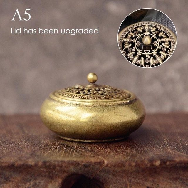 ChouJay Lotus-Juding Räuchergefäß aus Messing in Gold, Mini-Räuchergefäß für den Tisch - Bild 1