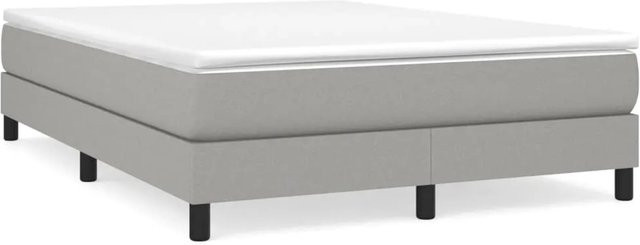 vidaXL Boxspringbett mit Matratze Hybrid-Design in Hellgrau, B/T: 140 x 190 cm - Bild 1