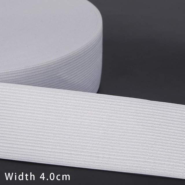Home Craftdiy Flaches elastisches Band zum Nähen in Weiß, Breite: 4 cm, Länge: 4,57 m - Bild 1