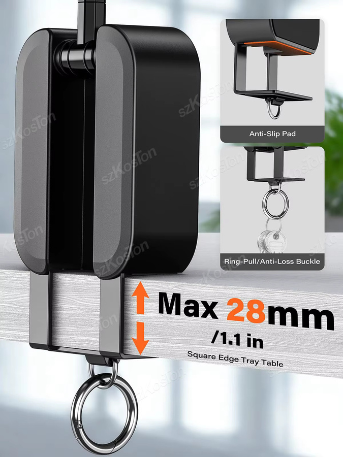 SZKOSTON Magnetischer Handyhalter mit Universal-Tablett und Tischklemme in Schwarz für iPhone 12–17 Serie - Bild 4