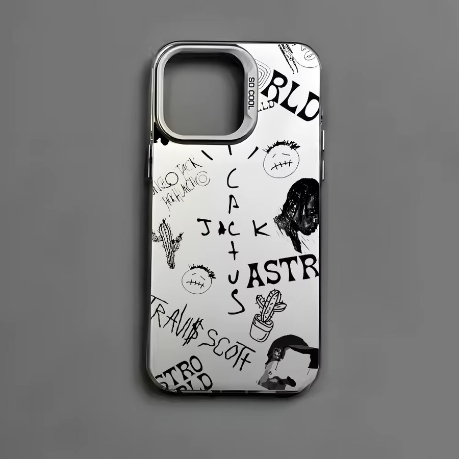 Handyhülle im Rap Singer Design für iPhone 16 15 14 13 12 11 Pro Max, Schwarz Matt mit Mehrfarbig Laser Metallic Aurora Effekt - Bild 2