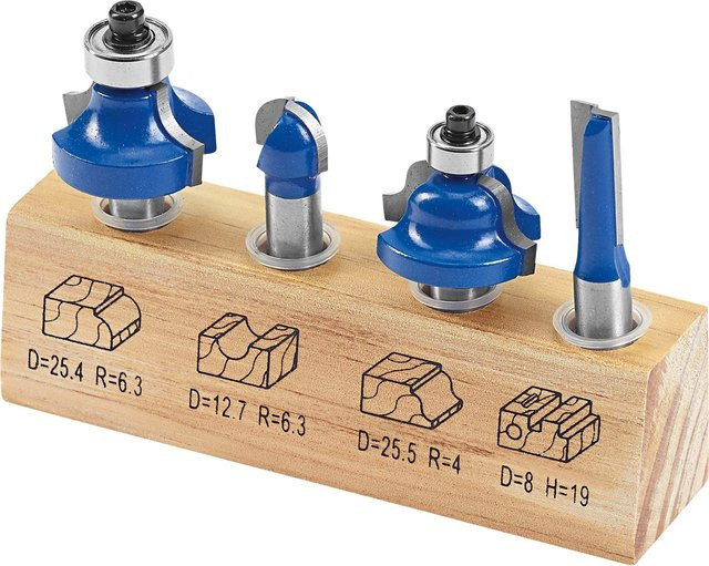 LUX-TOOLS HM Oberfräser-Set 4-teilig mit Carbide-Spitzen in Blau - Bild 1