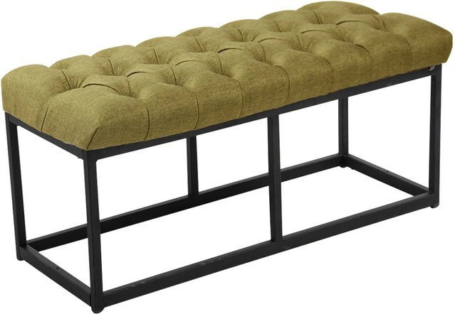 DELUKE Sitzbank MEXICO Polsterbank aus Stoff in Grün, B/T/H: 100 x 38 x 46 cm - Bild 1