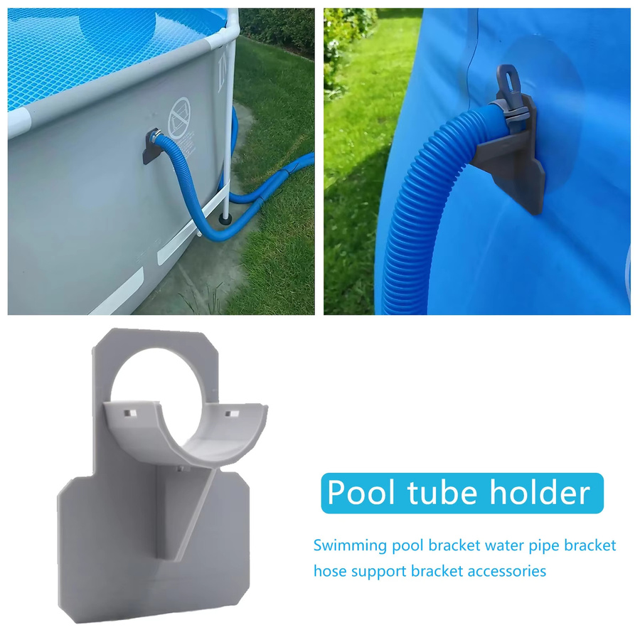 2 Stück Intex Schwimmbad-Rohrhalterungen für Aufstellpools mit Kabelbinder-Klemme, Farbe: Grau/Blau, Durchmesser: 30-38 mm - Bild 4