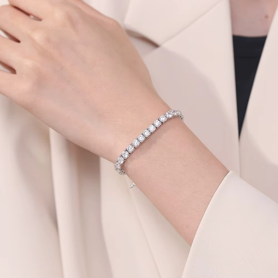 YLMyself Tennis-Armband, 925 Silber, Zirkonia, Unisex - Bild 2