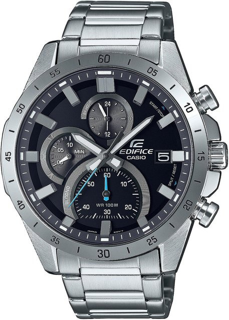 Casio Chronograph Herrenuhr, Quarz, Edelstahl, 47 mm, Schwarz, 10 ATM - Bild 1