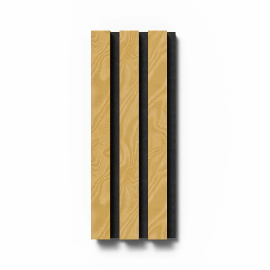 Denpanels Akustikpaneel Esche Natur Geölt in Schwarz mit schwarzem Filz, B: 29,5 cm, H: 15 cm - Bild 2