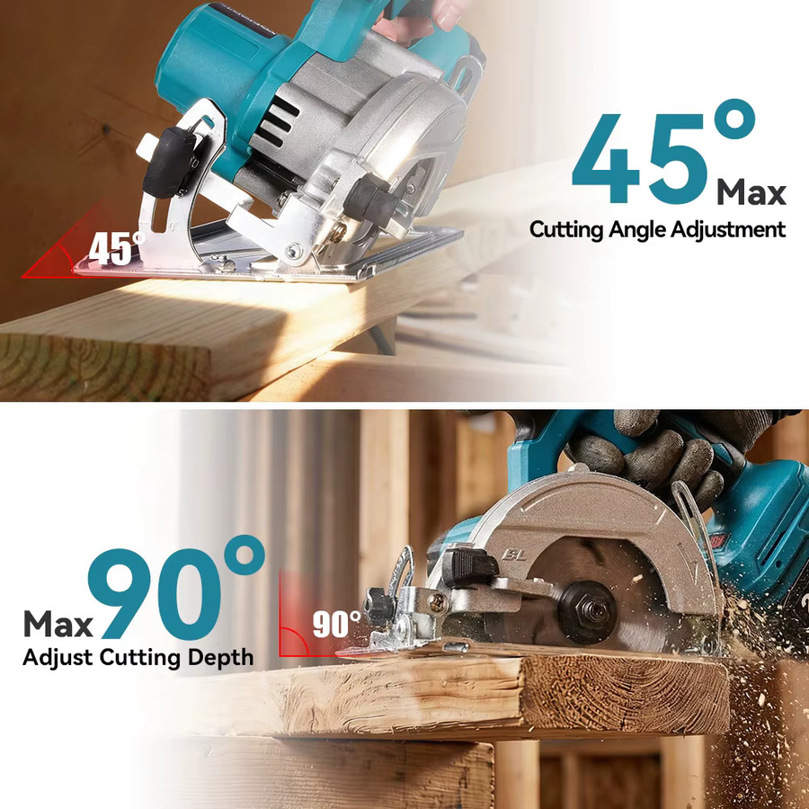 Yofidra Bürstenlose Elektrische Kreissäge 125 mm für Holzbearbeitung, kompatibel mit Makita 18 V Akku - Bild 3