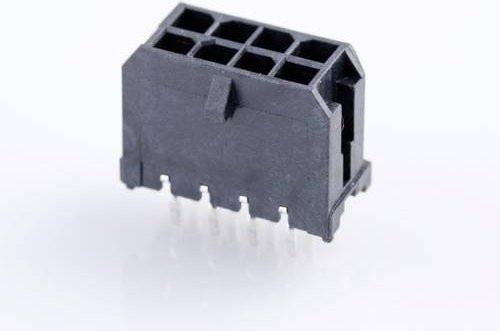 Molex Einbau-Stiftleiste Standard 8-polig in Schwarz mit Goldkontakten, Rastermaß: 3 mm - Bild 1