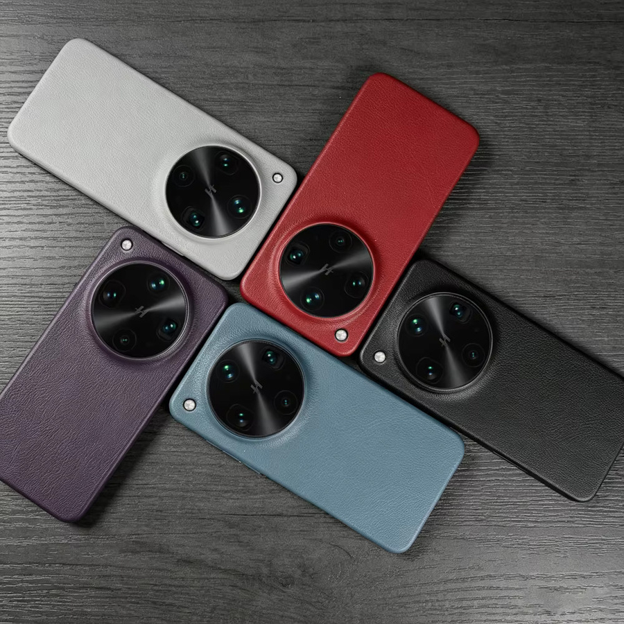 Premium Leder Handyhülle für OPPO Find X9 Pro in Schwarz oder Lila - Bild 1