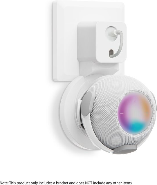 Wandmontierte Smart-Lautsprecherhalterung für HomePod Mini in Weiß mit Kabelmanagement - Bild 1