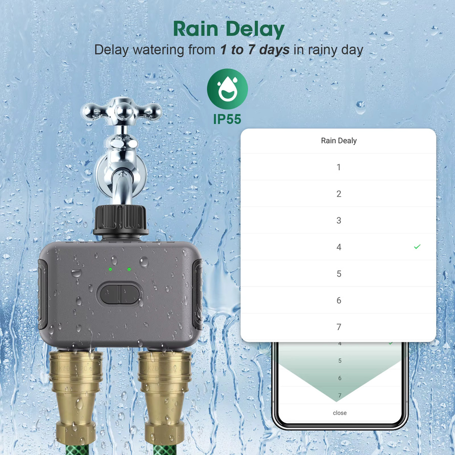 Insoma Zigbee Automatischer Intelligenter Wassertimer für Garten und Tropfbewässerung mit 1/2 Zoll Anschluss und IPX5 Schutz - Bild 5