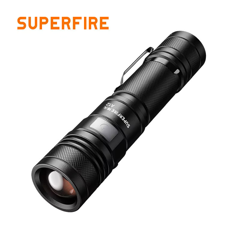 SUPERFIRE A12 Taktische Hochleistungs-LED-Taschenlampe mit Zoom und USB-Wiederaufladung, Wasserdicht, 5 Modi - Bild 5
