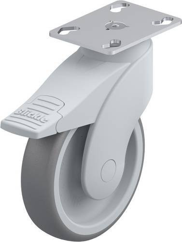 Blickle LWG-TPA 126G-FI-P25 Lenkrolle mit Feststeller, Rad-Durchmesser: 125 mm, Tragfähigkeit: 110 kg, Farbe: Grau/Silber - Bild 1