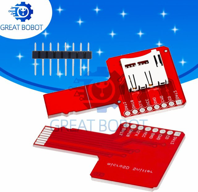 Micro SD Sniffer TF Karten SPI Adapter Board Modul für Arduino in Rot von baishundianzi - Bild 1